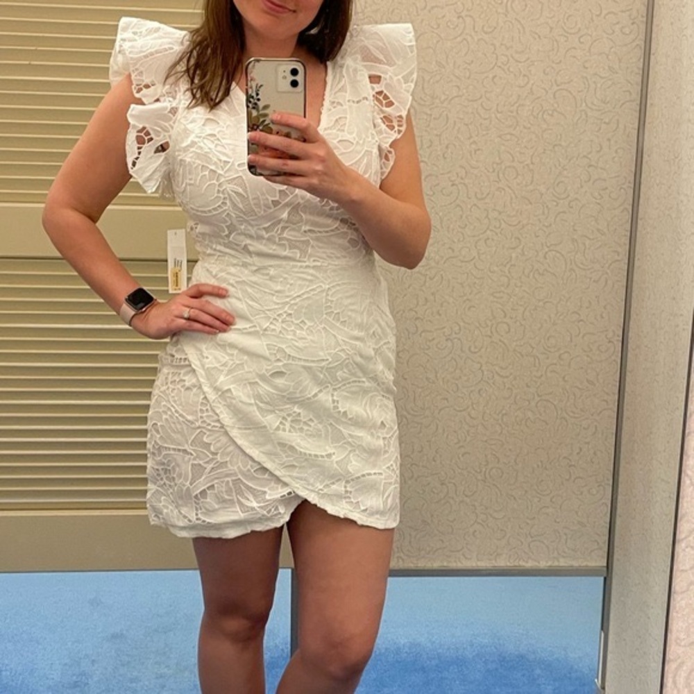 Cute white lace dress!